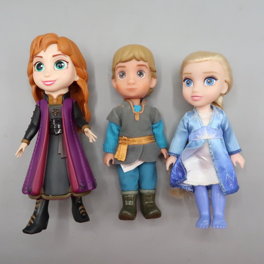 Disney Frozen Petite Doll Set Kristoff Elsa Anna sings Lot of 3 Toys 6-8in tall